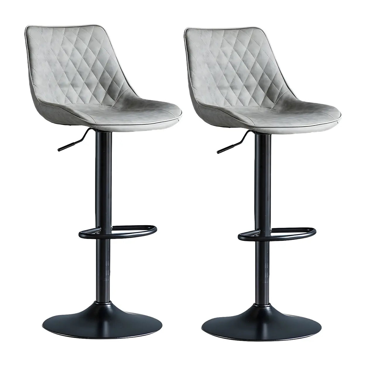 Leather Adjustable Iron Bucket Swivel Counter Bar Stool Image - 21