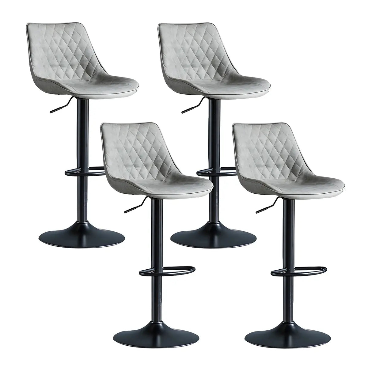 Leather Adjustable Iron Bucket Swivel Counter Bar Stool Image - 23