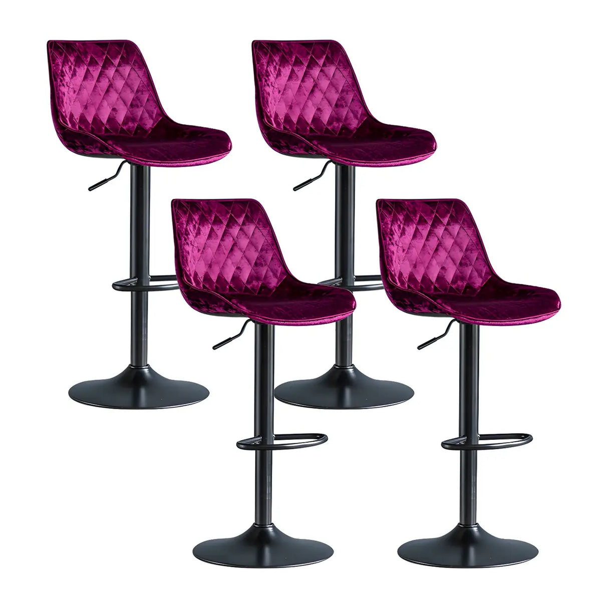 Leather Adjustable Iron Bucket Swivel Counter Bar Stool Image - 32