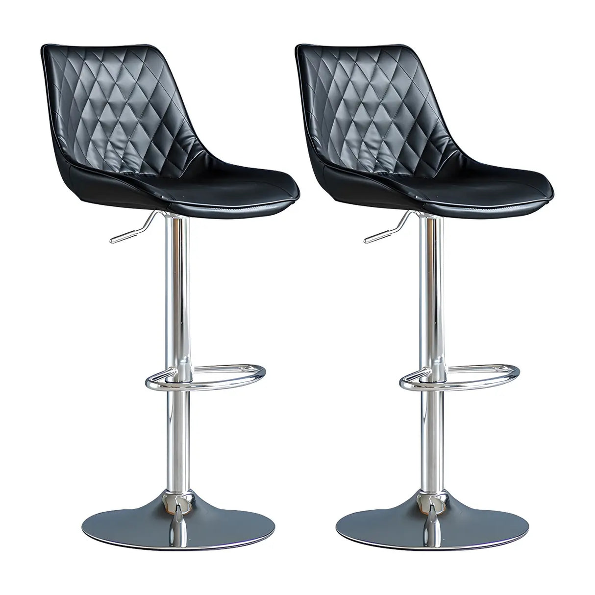 Leather Adjustable Iron Bucket Swivel Counter Bar Stool Image - 34