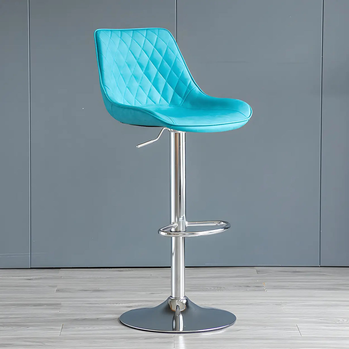 Leather Adjustable Iron Bucket Swivel Counter Bar Stool Image - 36