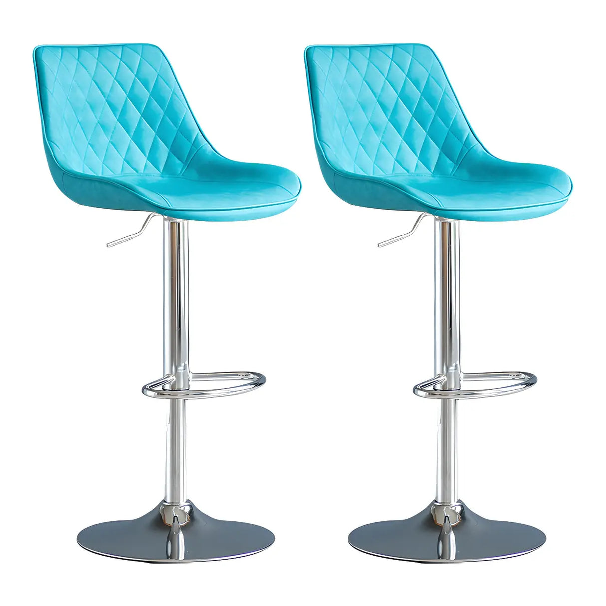 Leather Adjustable Iron Bucket Swivel Counter Bar Stool Image - 37