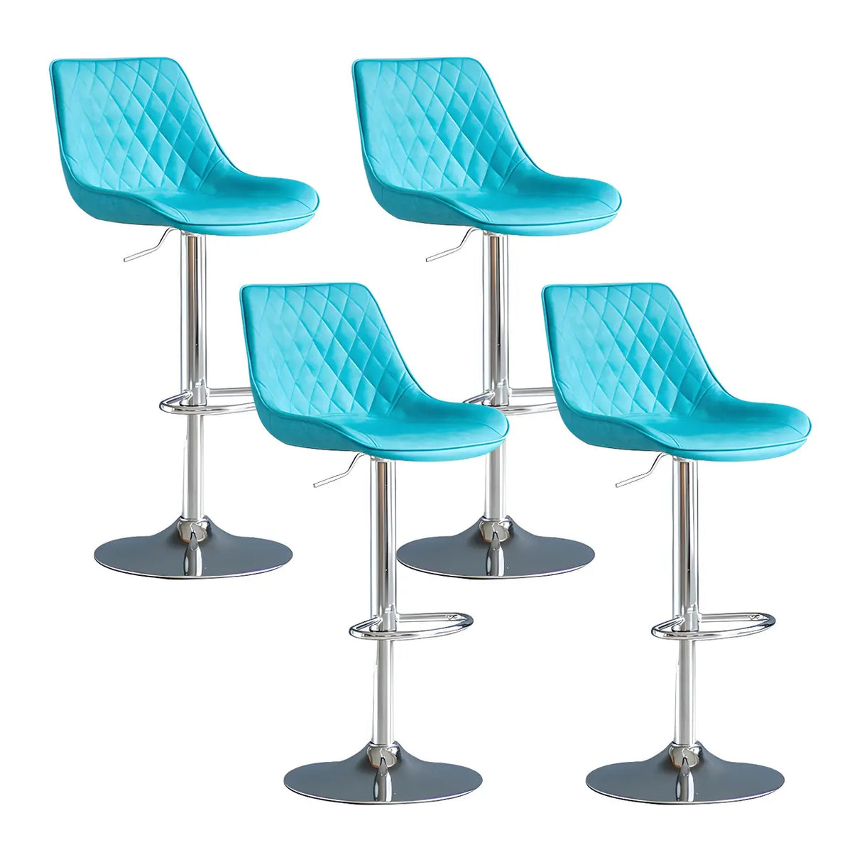 Leather Adjustable Iron Bucket Swivel Counter Bar Stool Image - 38