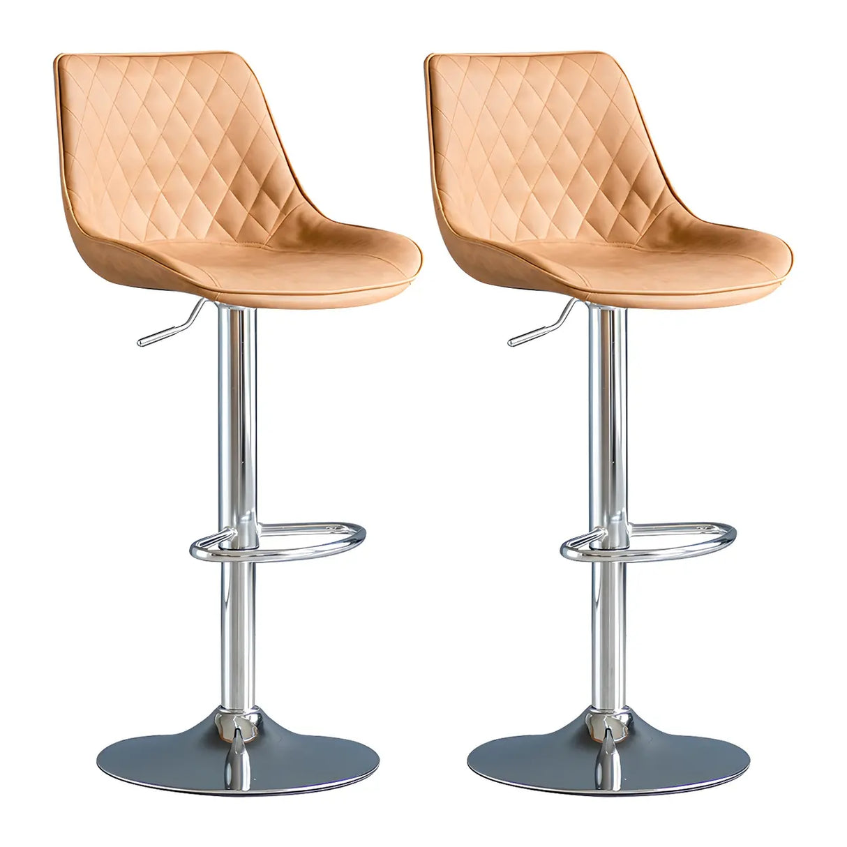 Leather Adjustable Iron Bucket Swivel Counter Bar Stool Image - 40