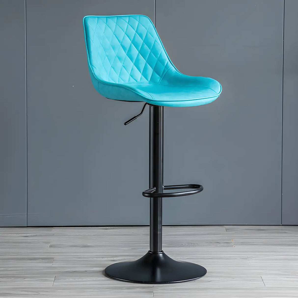 Leather Adjustable Iron Bucket Swivel Counter Bar Stool Image - 42