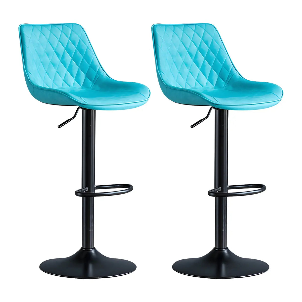 Leather Adjustable Iron Bucket Swivel Counter Bar Stool Image - 43