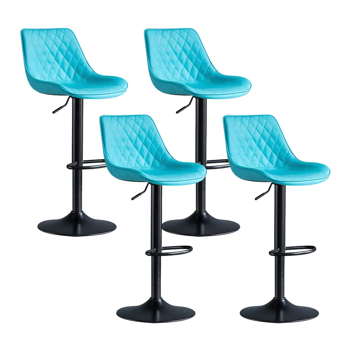 Leather Adjustable Iron Bucket Swivel Counter Bar Stool Image - 44