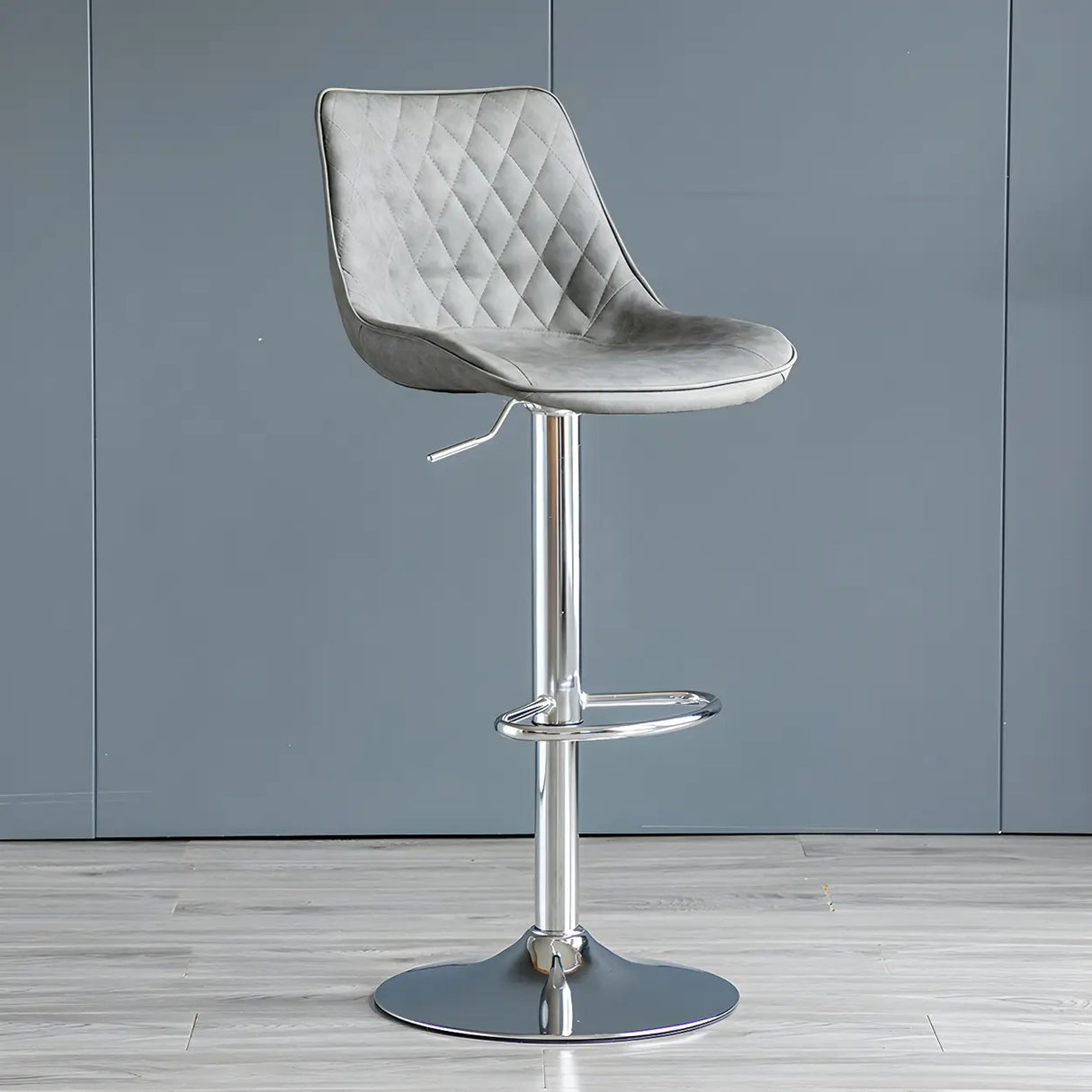 Leather Adjustable Iron Bucket Swivel Counter Bar Stool Image - 45