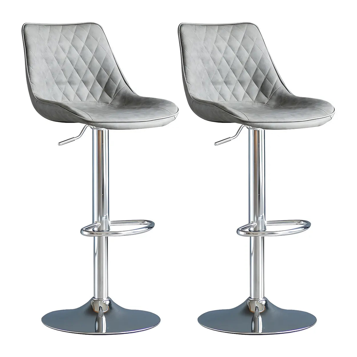 Leather Adjustable Iron Bucket Swivel Counter Bar Stool Image - 46