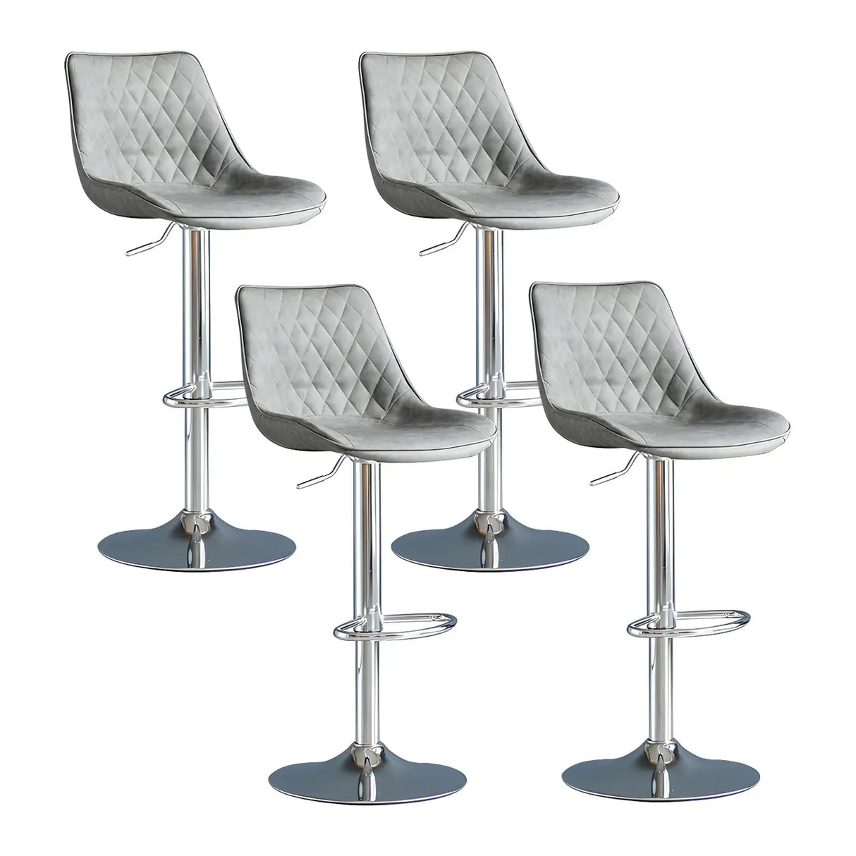 Leather Adjustable Iron Bucket Swivel Counter Bar Stool Image - 47