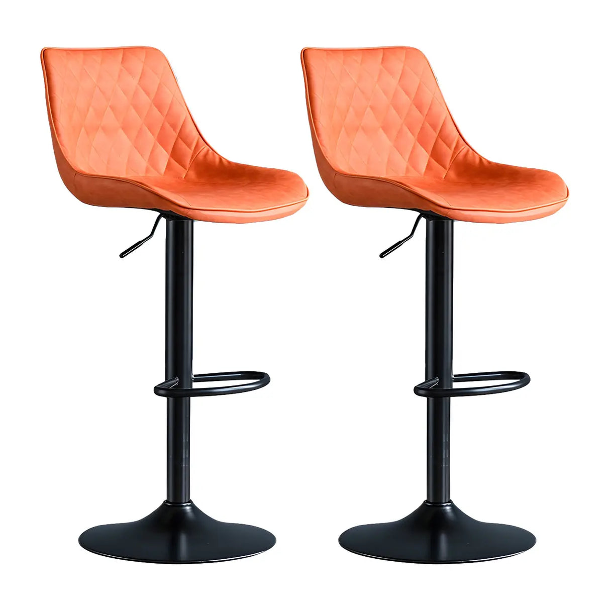 Leather Adjustable Iron Bucket Swivel Counter Bar Stool Image - 49