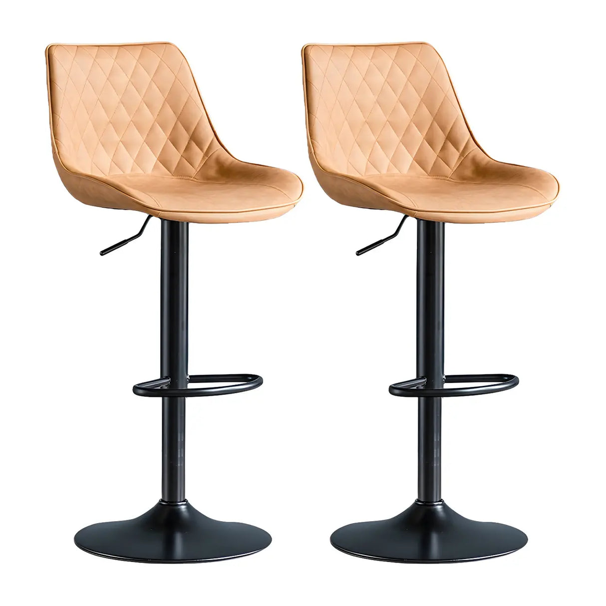 Leather Adjustable Iron Bucket Swivel Counter Bar Stool Image - 52