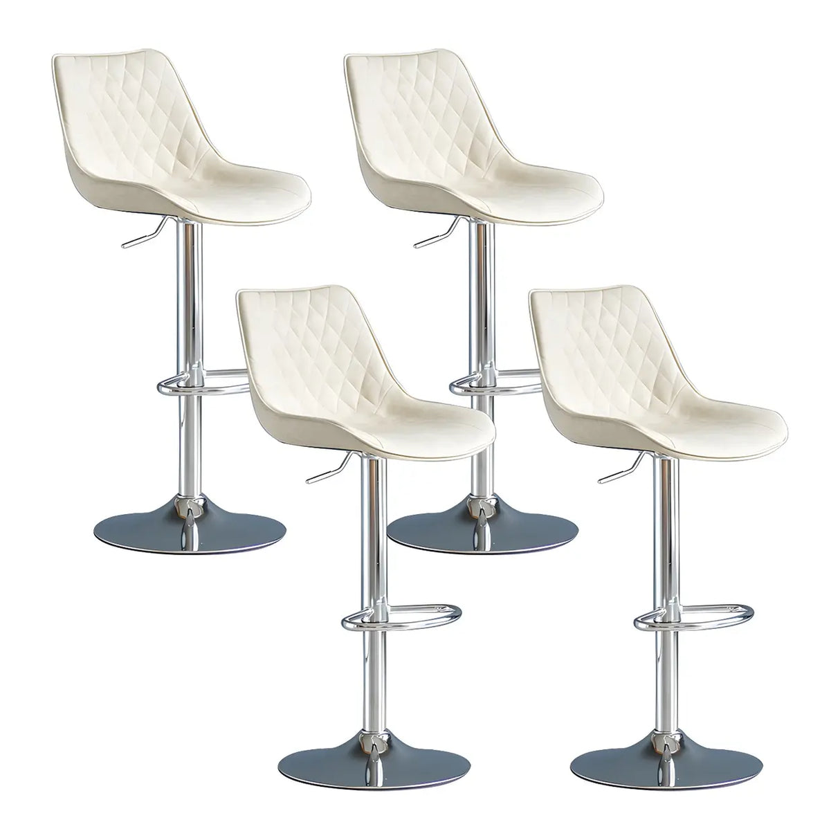 Leather Adjustable Iron Bucket Swivel Counter Bar Stool Image - 56