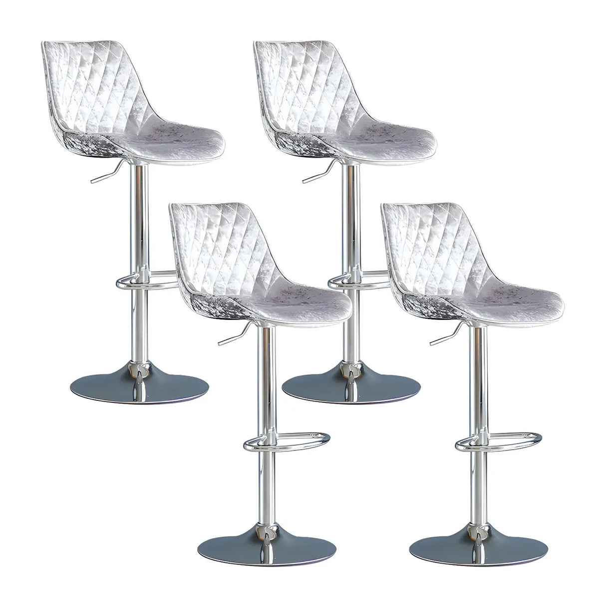 Leather Adjustable Iron Bucket Swivel Counter Bar Stool Image - 59