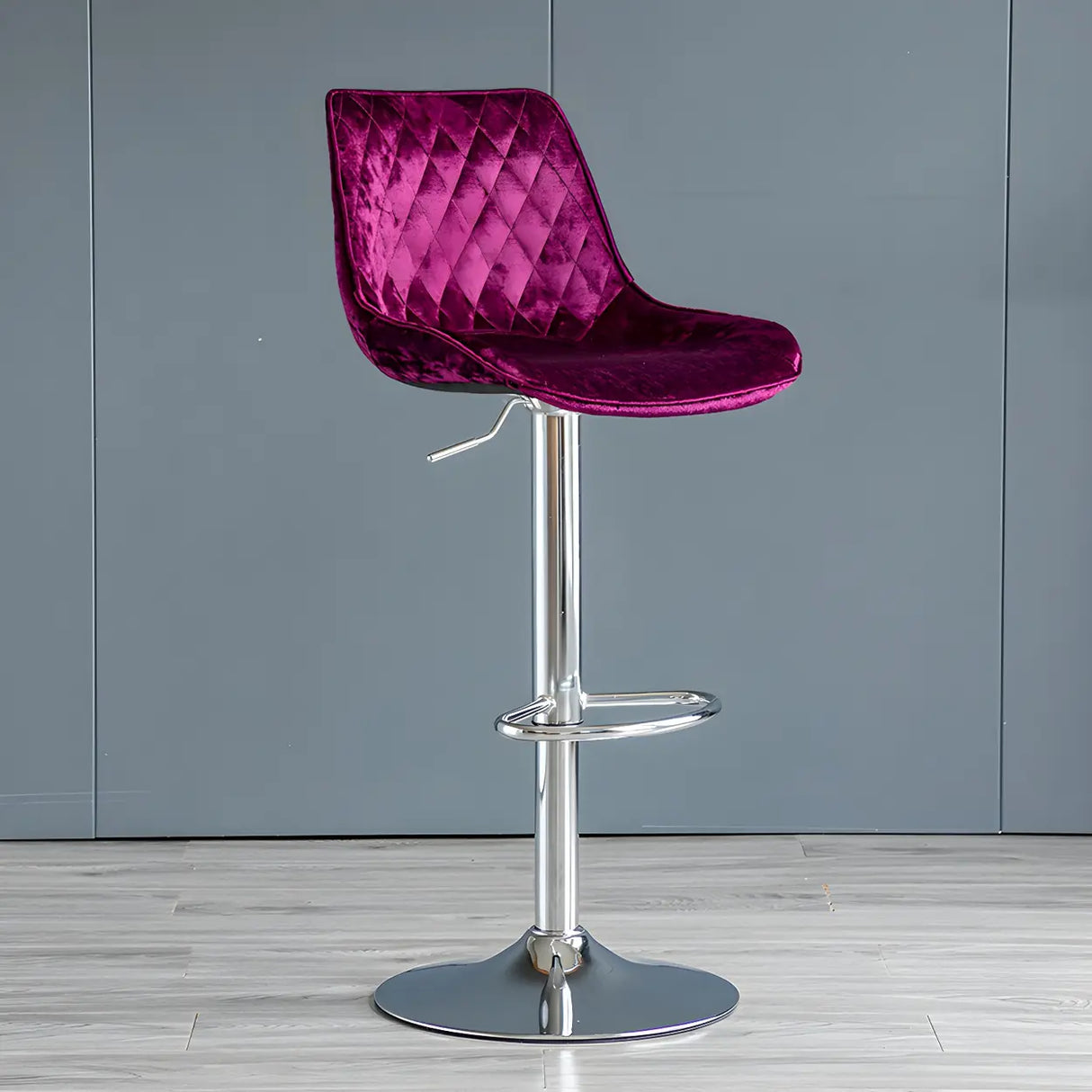 Leather Adjustable Iron Bucket Swivel Counter Bar Stool Image - 60