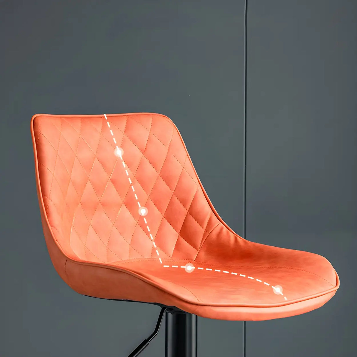 Leather Adjustable Iron Bucket Swivel Counter Bar Stool Image - 8