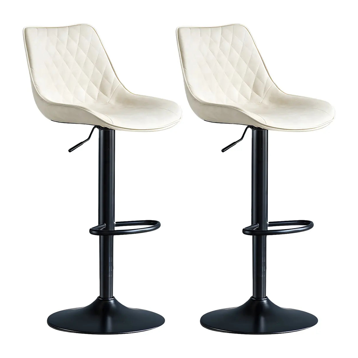 Leather Adjustable Iron Bucket Swivel Counter Bar Stool Image - 9