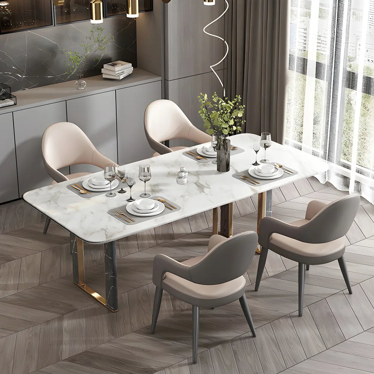 Leather Upholstered Open Back Arm Chair with Gray Legs Image - 14