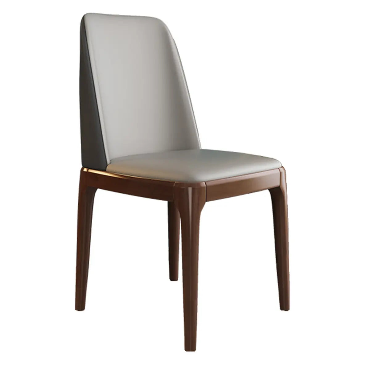 Leather Upholstered Rubberwood Dining Chairs Green Image - 6