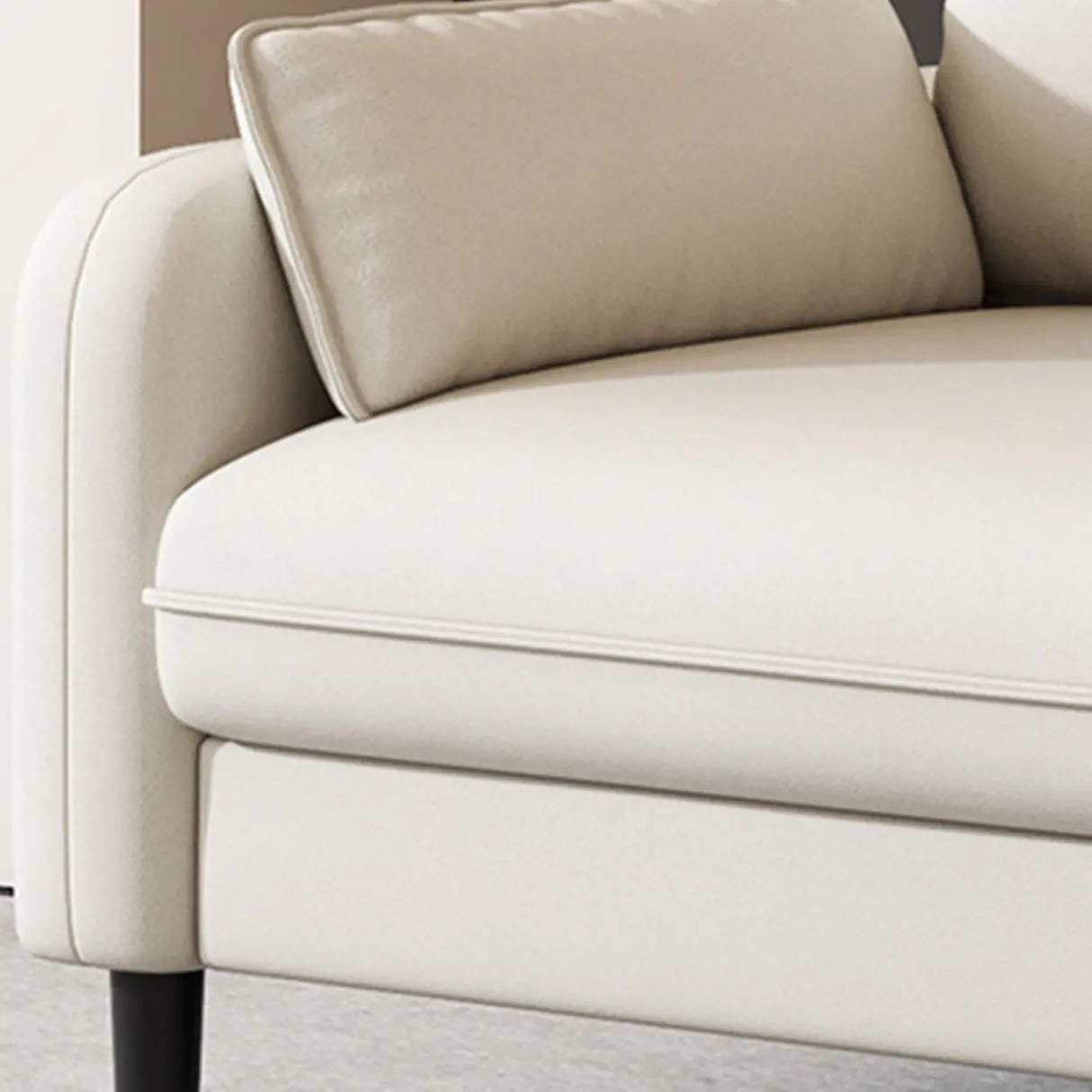 Light Blue Microfiber Leather Square Arm 3-Seat Sofa Image - 14