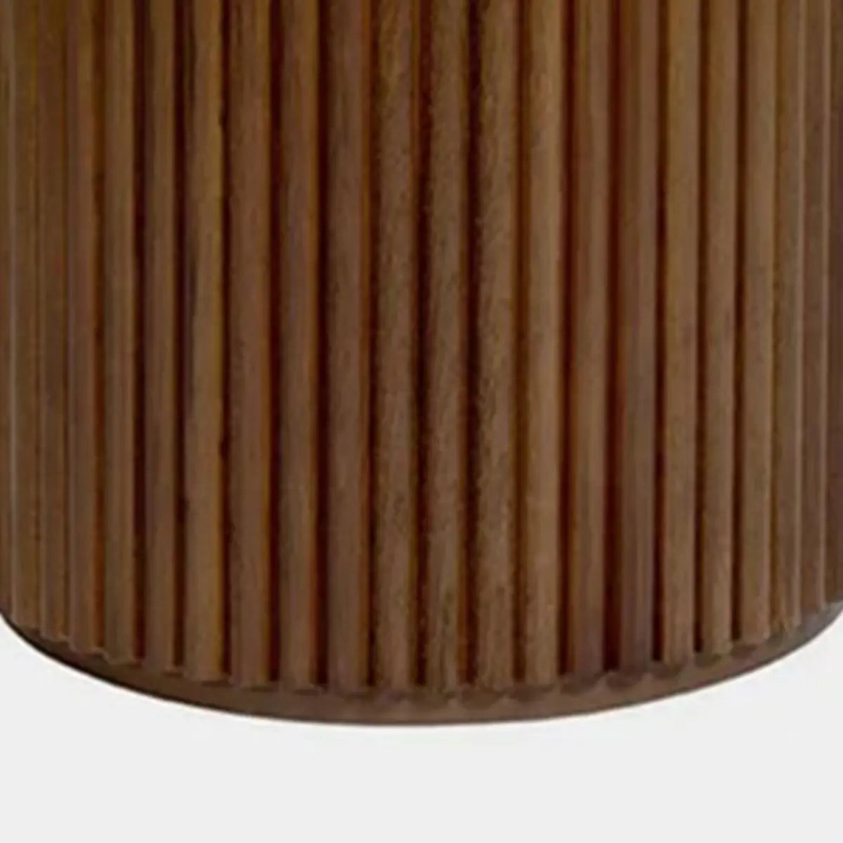 Light Brown Pine Wood Drum Base Round Coffee Table Image - 14