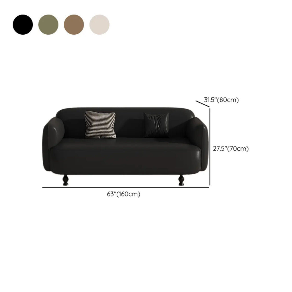 Light Brown Water Resistant Leather Tight Back Sofa