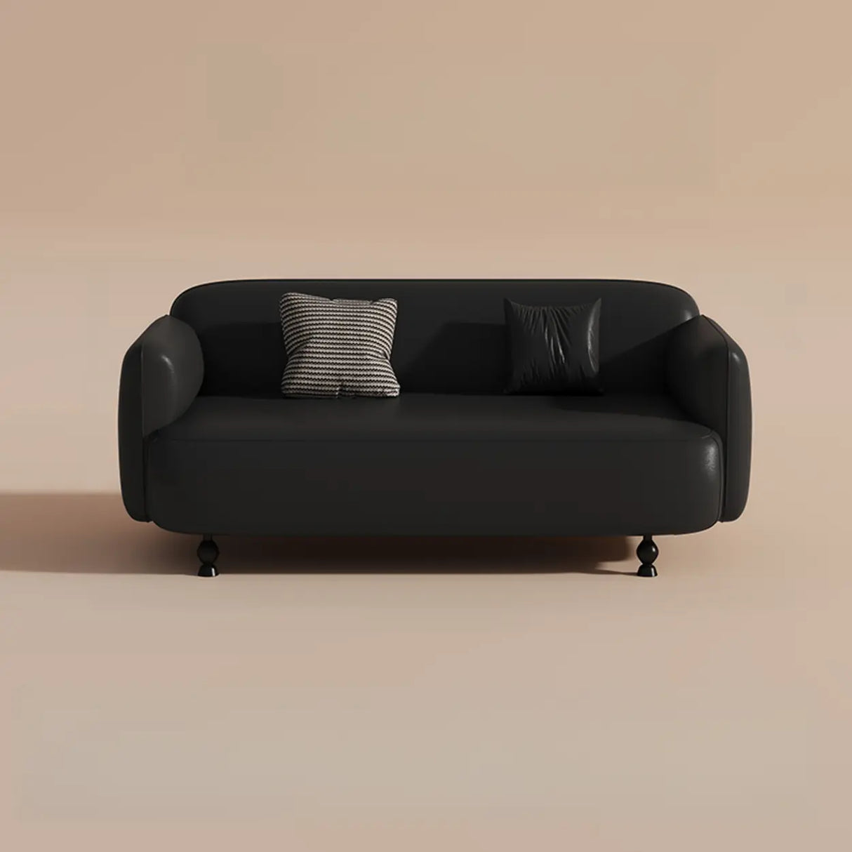 Light Brown Water Resistant Leather Tight Back Sofa Image - 3