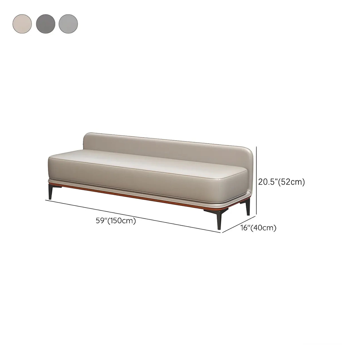 Light Gray Faux Leather Upholstered Bedroom Bench Image - 16