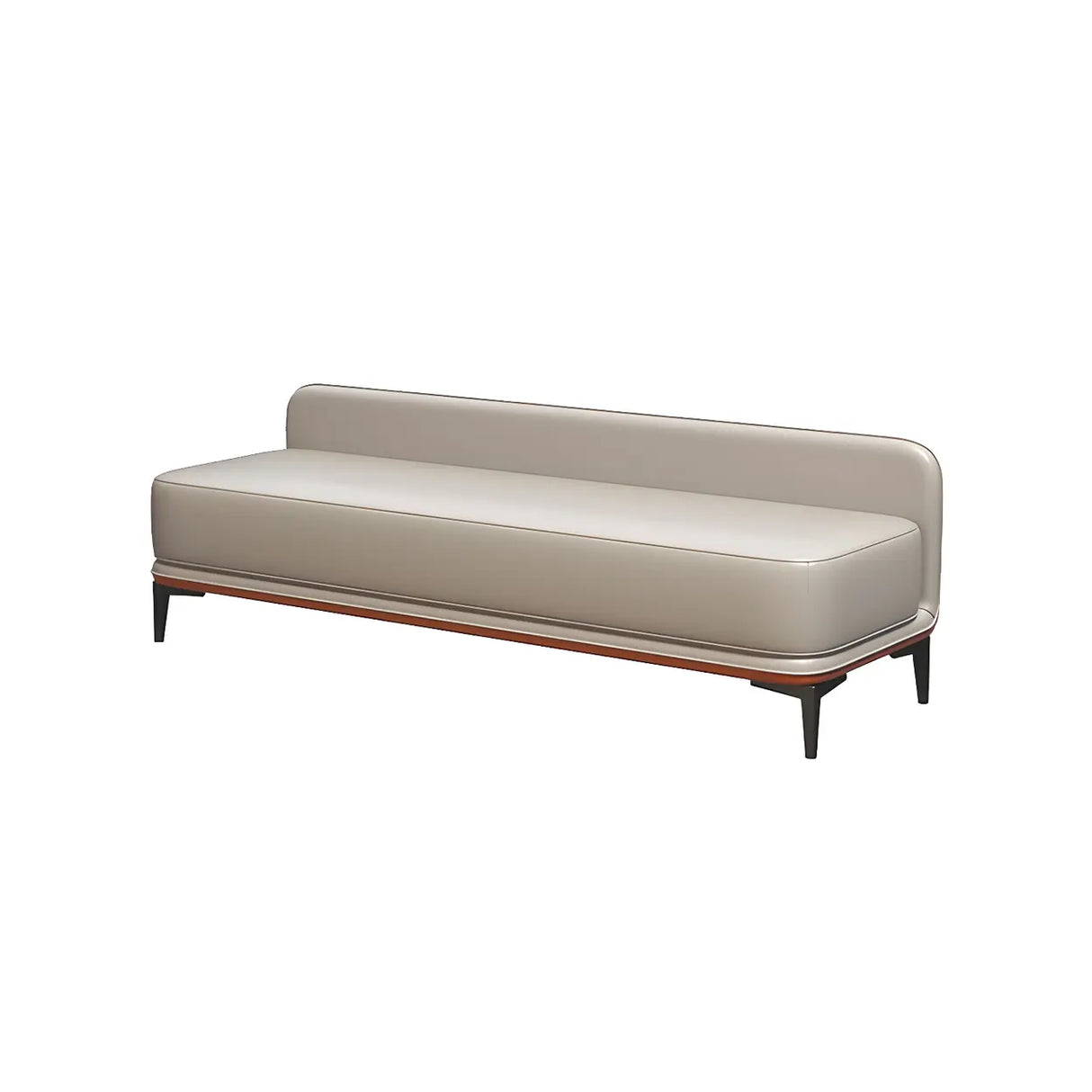 Light Gray Faux Leather Upholstered Bedroom Bench Image - 8