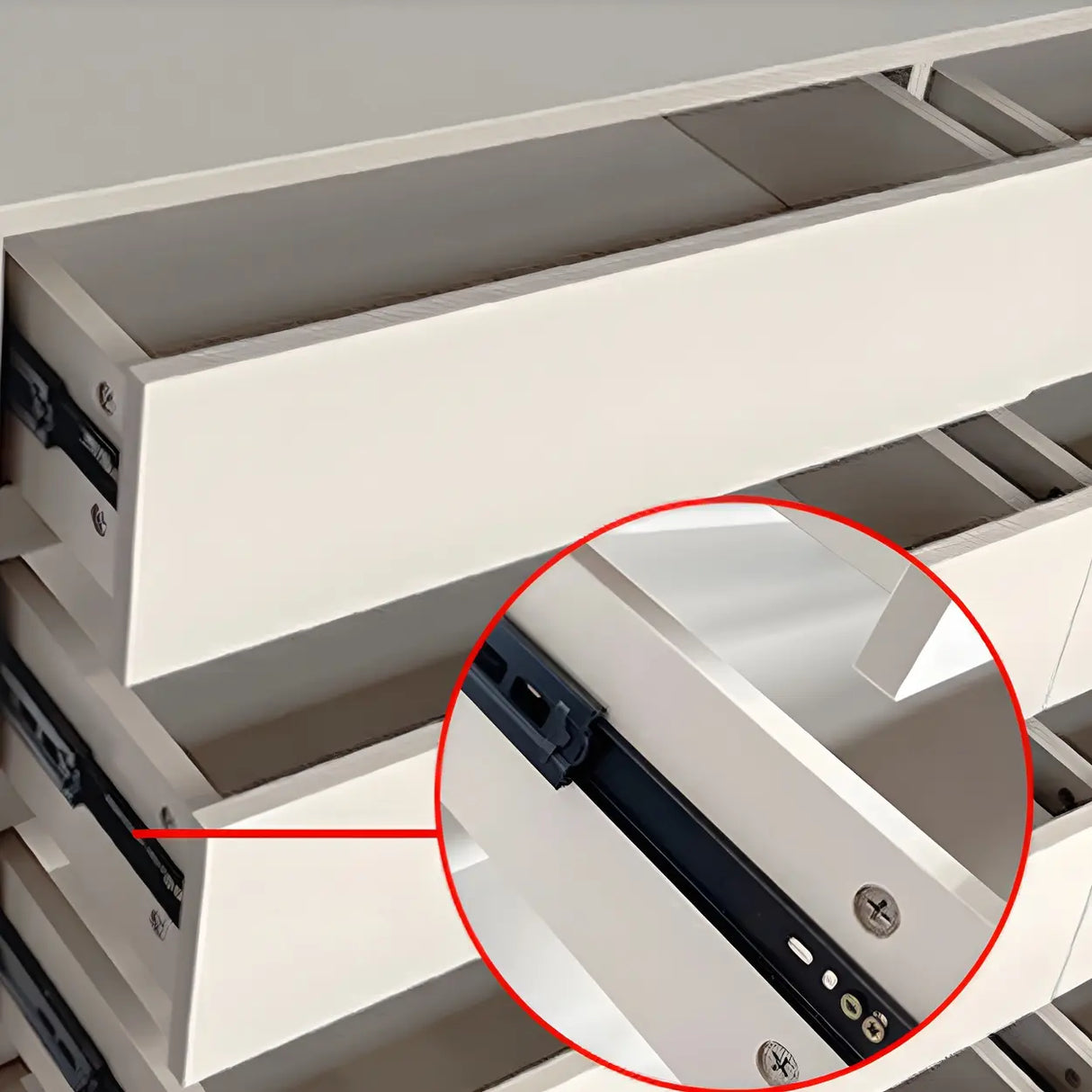 Light Gray Manufactured Wood Storage Dresser Chest Image - 11