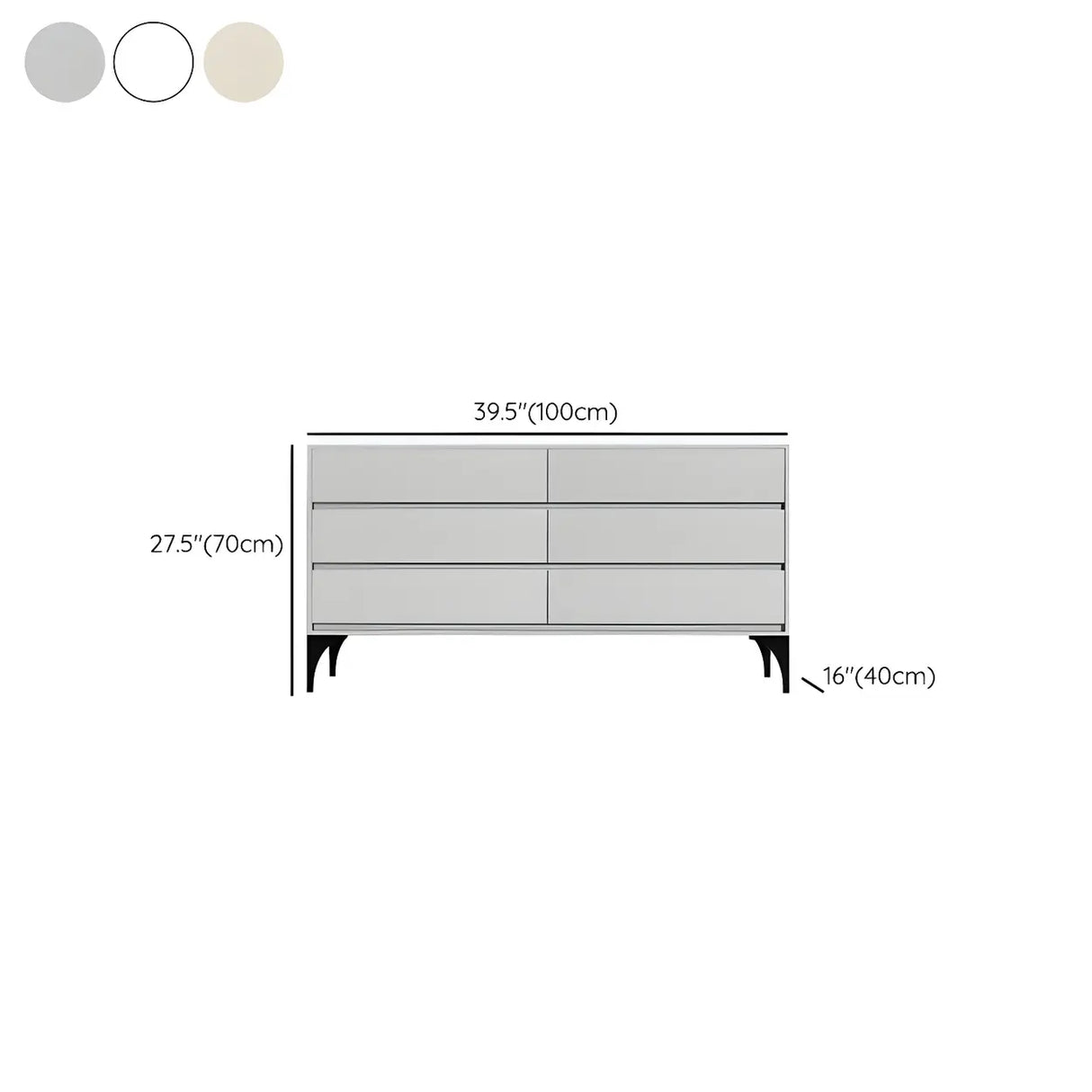 Light Gray Manufactured Wood Storage Dresser Chest
