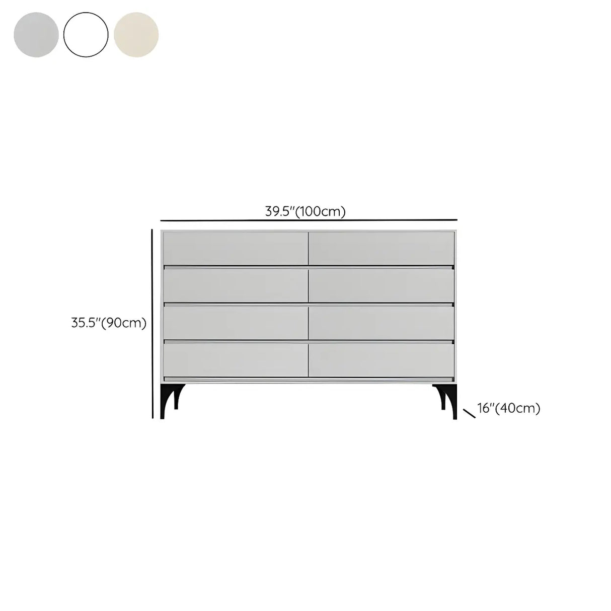 Light Gray Manufactured Wood Storage Dresser Chest Image - 30