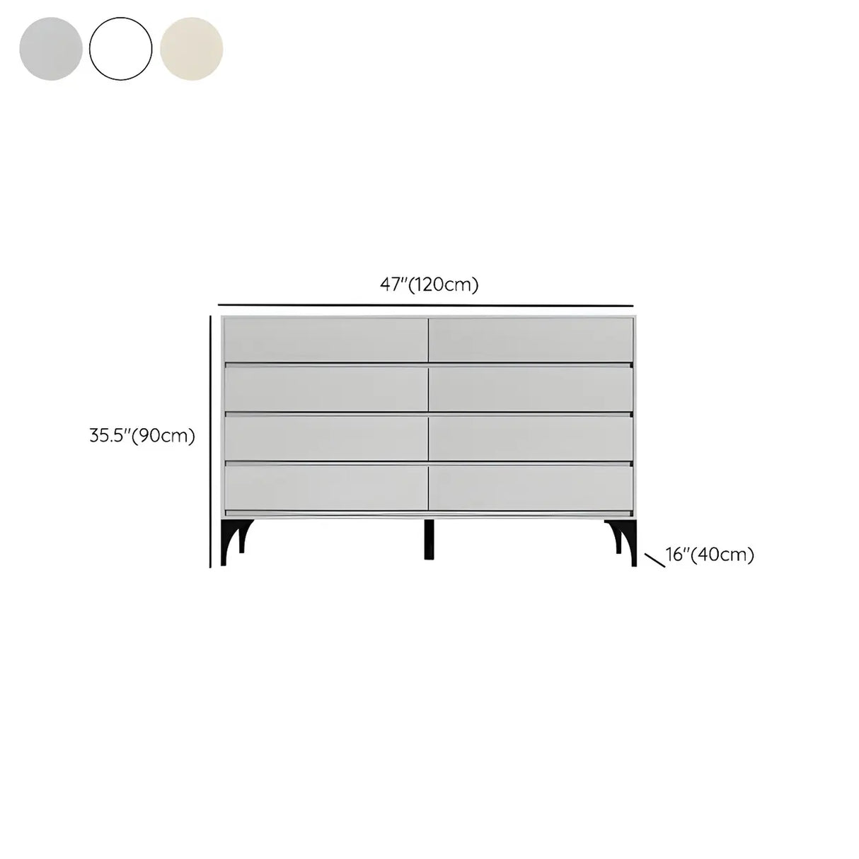 Light Gray Manufactured Wood Storage Dresser Chest Image - 32