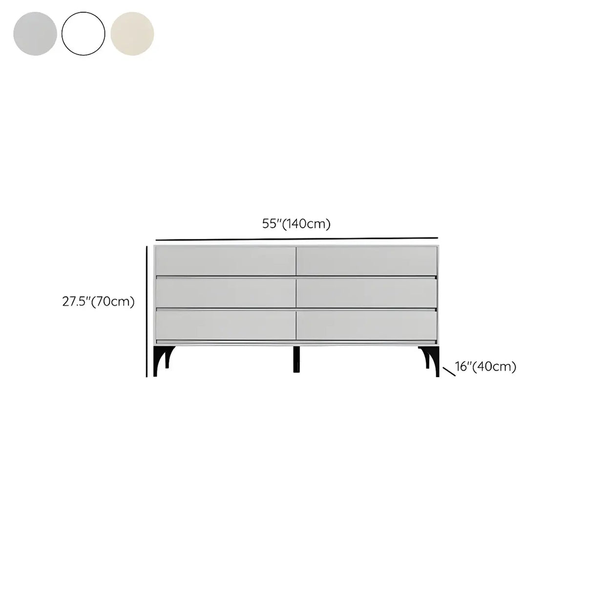 Light Gray Manufactured Wood Storage Dresser Chest Image - 33