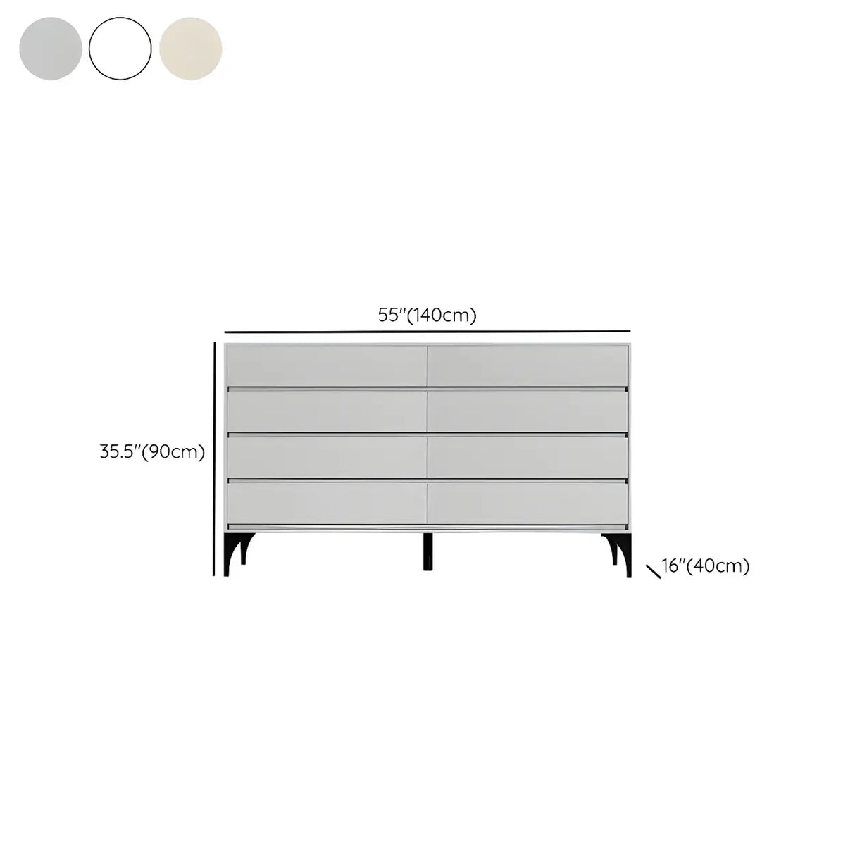 Light Gray Manufactured Wood Storage Dresser Chest Image - 34