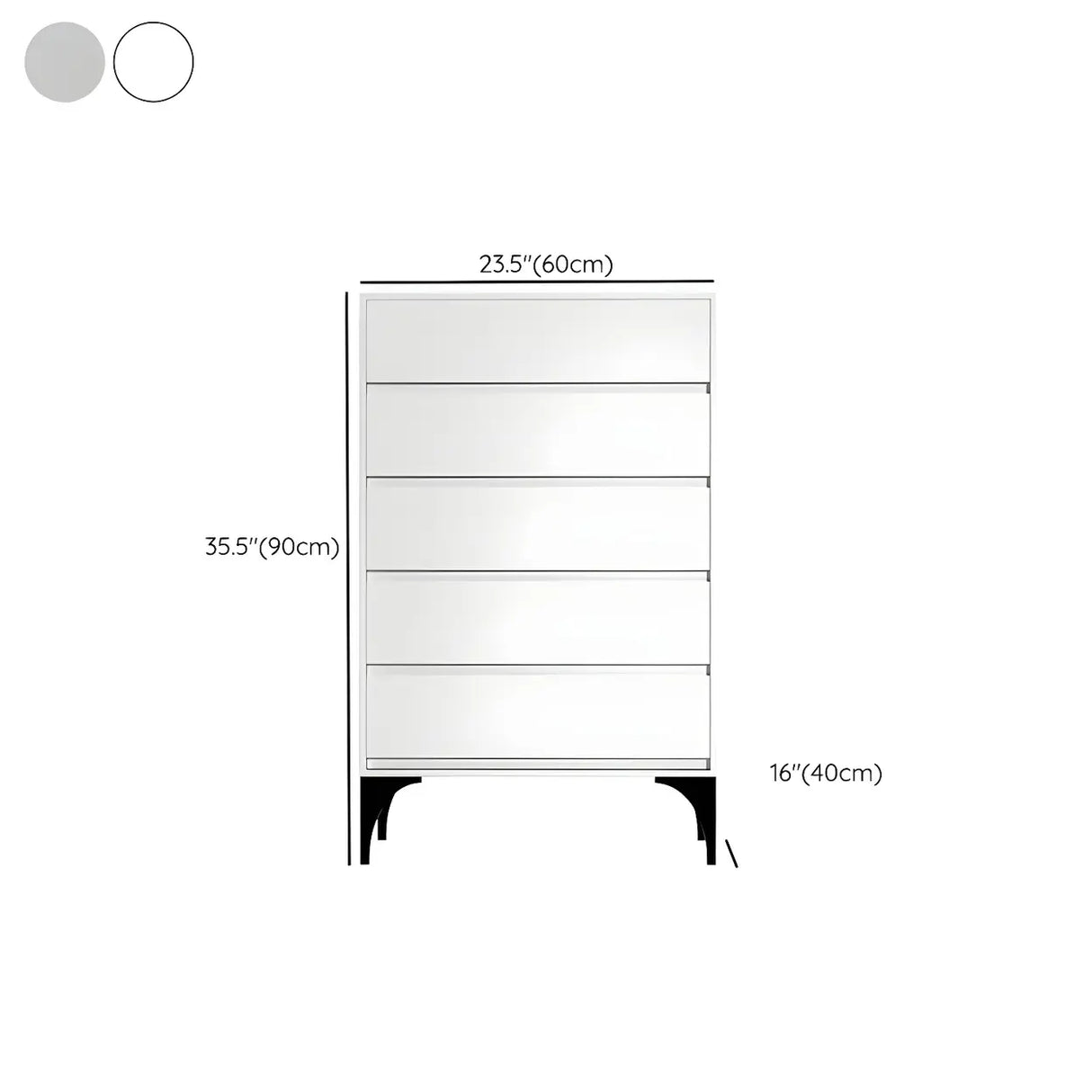 Light Gray Manufactured Wood Storage Dresser Chest Image - 35