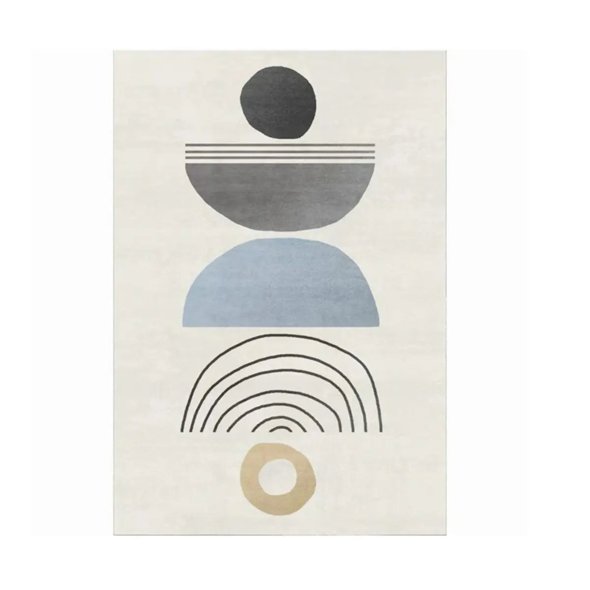 Light Gray Modern Geometric Pattern Polyester Area Rug Image - 10