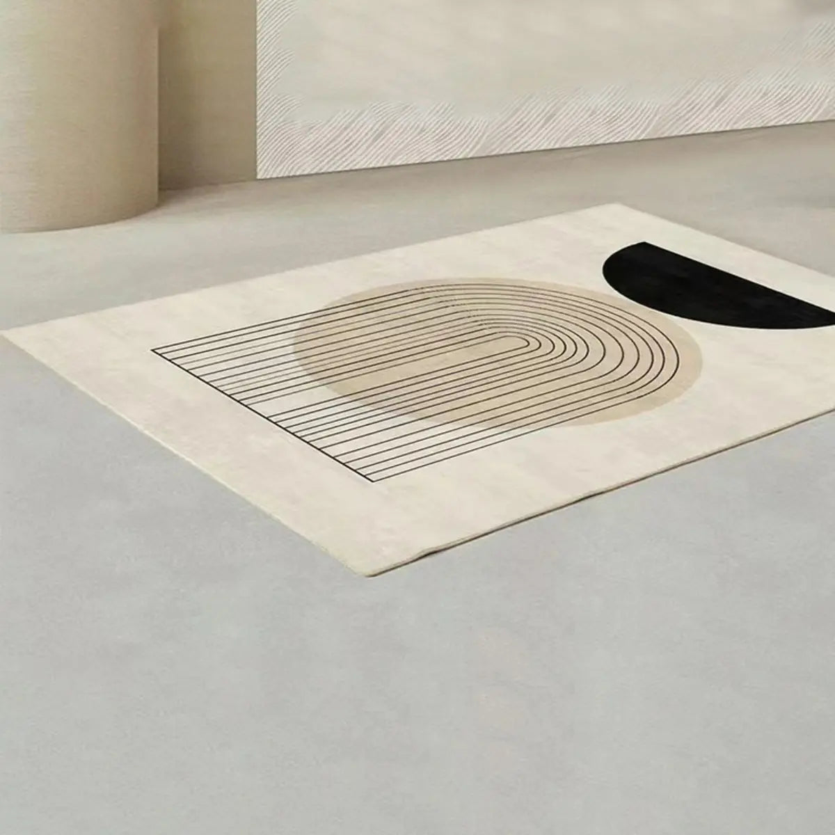 Light Gray Modern Geometric Pattern Polyester Area Rug Image - 11