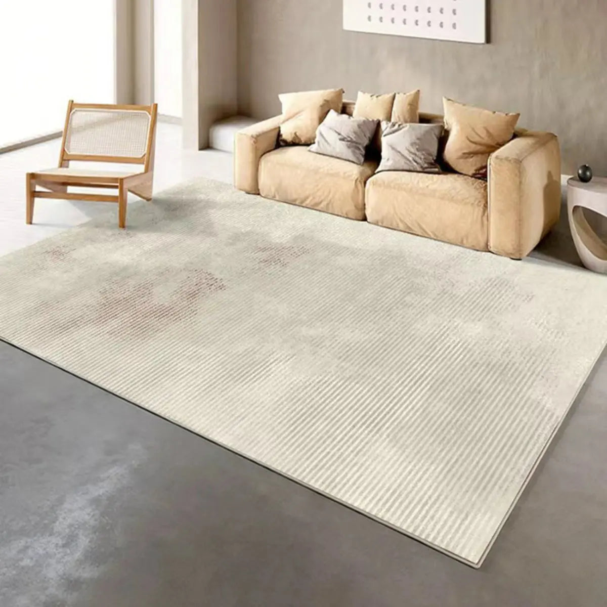 Light Gray Modern Geometric Pattern Polyester Area Rug Image - 2