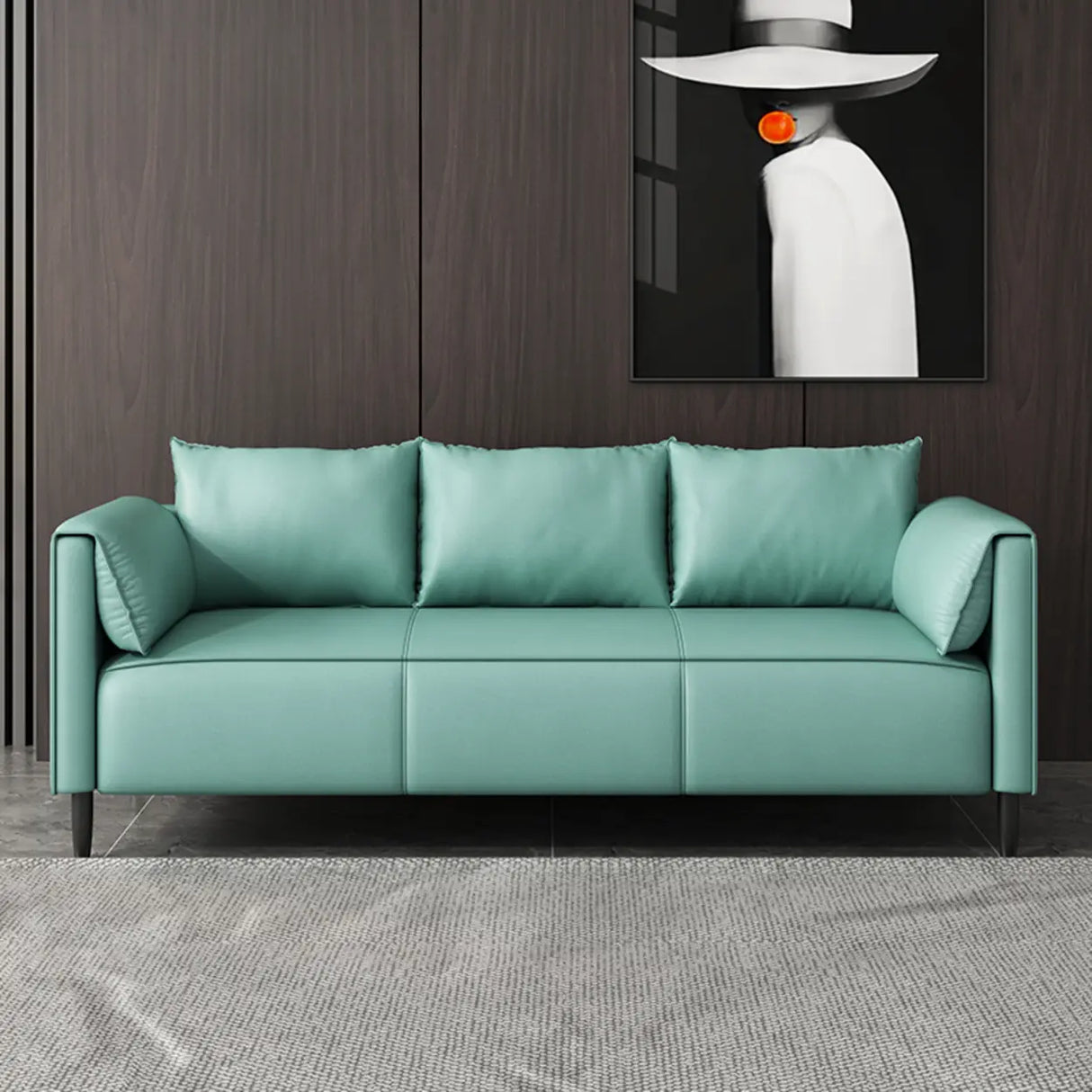 Light Gray Water Resistant Pillow Back Foam Fill Sofa Image - 12