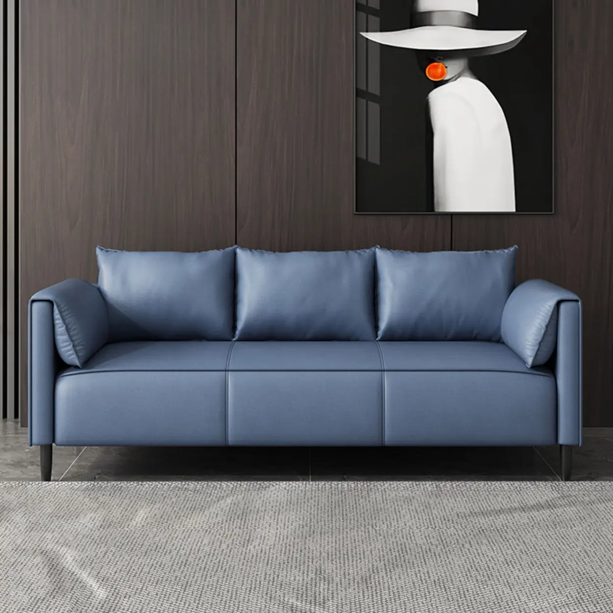 Light Gray Water Resistant Pillow Back Foam Fill Sofa Image - 13