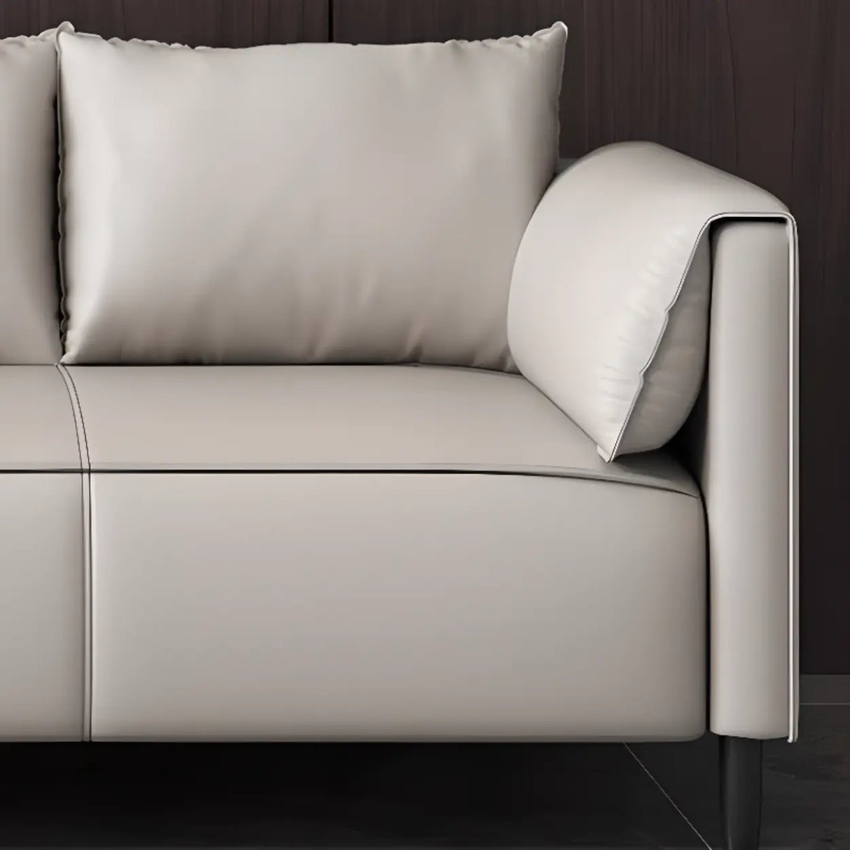 Light Gray Water Resistant Pillow Back Foam Fill Sofa Image - 14