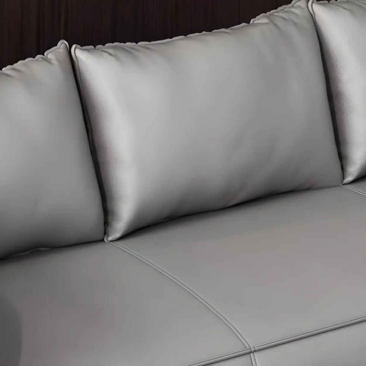 Light Gray Water Resistant Pillow Back Foam Fill Sofa Image - 18