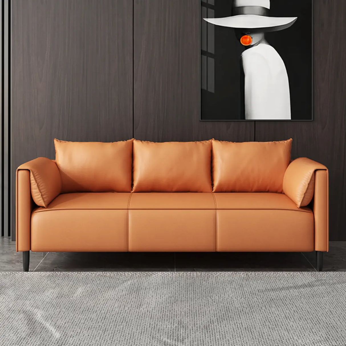 Light Gray Water Resistant Pillow Back Foam Fill Sofa Image - 19