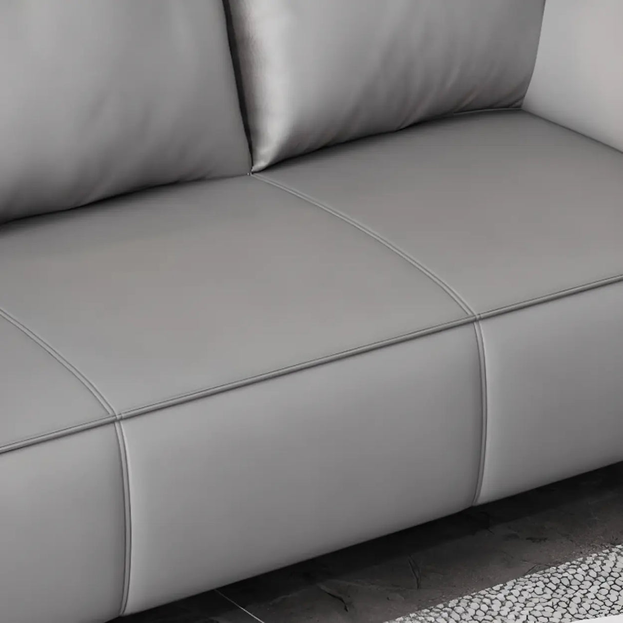 Light Gray Water Resistant Pillow Back Foam Fill Sofa Image - 20