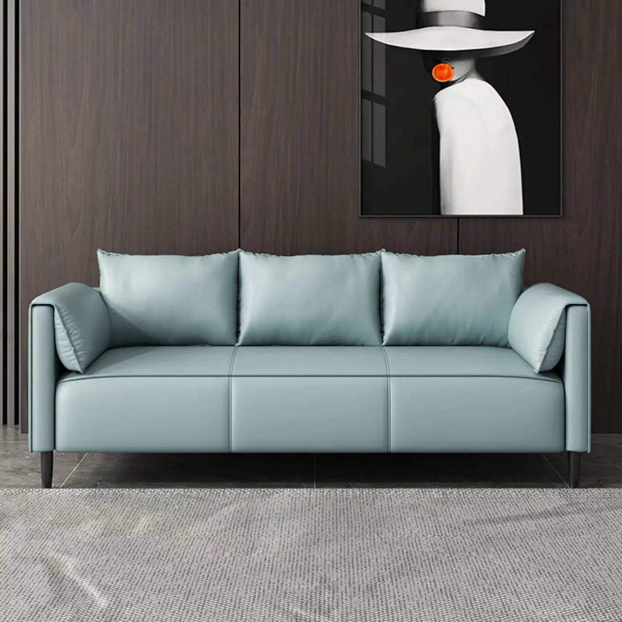 Light Gray Water Resistant Pillow Back Foam Fill Sofa Image - 7