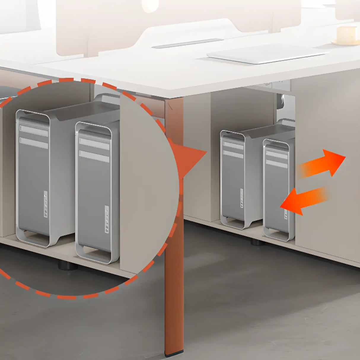 Light Wood Drawer Cabinet Rectangle Office Writing Desk Image - 12