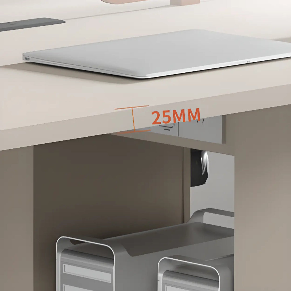 Light Wood Drawer Cabinet Rectangle Office Writing Desk Image - 13