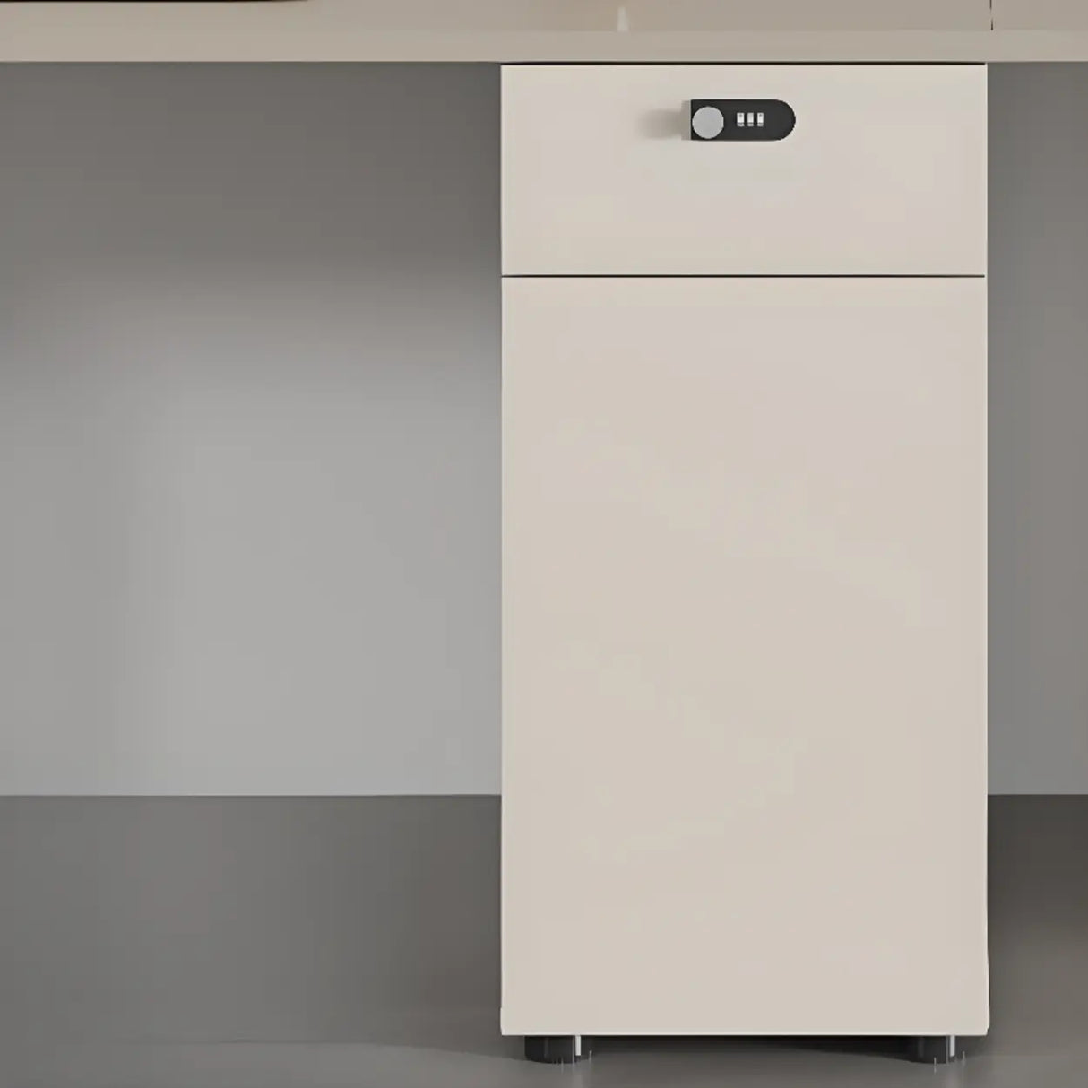 Light Wood Drawer Cabinet Rectangle Office Writing Desk Image - 17