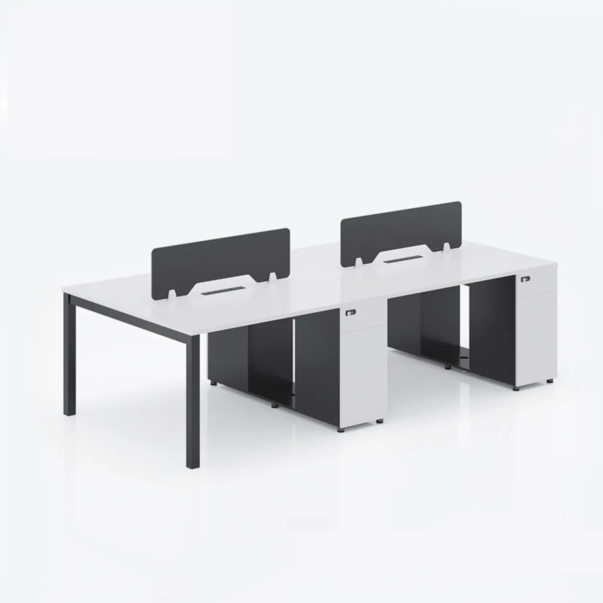 Light Wood Drawer Cabinet Rectangle Office Writing Desk Image - 19